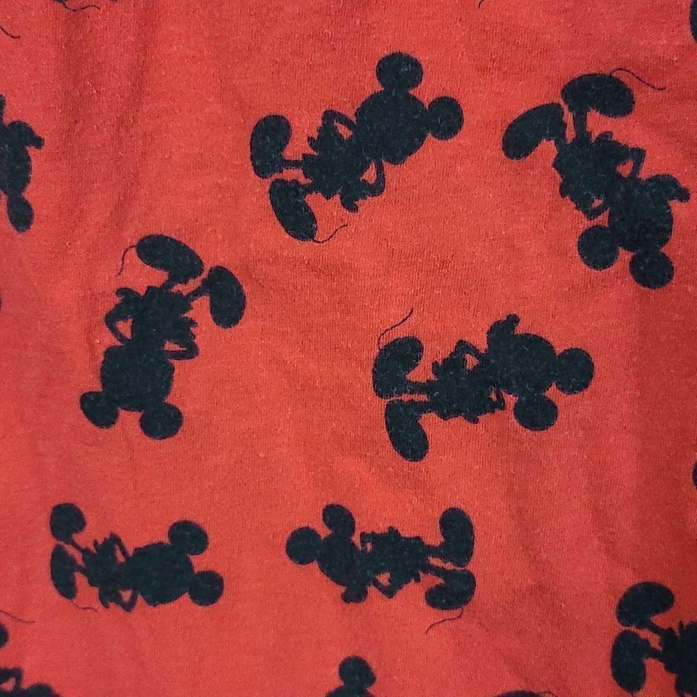 Disney Mickey Mouse 2pc Cami PJs Pajama Set Red Black Silhouette Loungewear - Picture 3 of 13